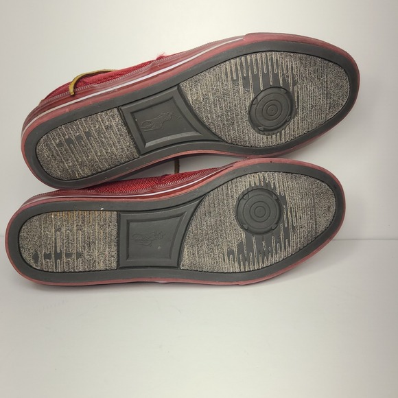 Polo Ralph Lauren Vaughn Shoes Mens 10.5 D Red Canvas Leather Low Top Sneakers - Picture 7 of 9